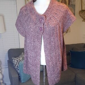 Sonoma Women's Mauve Buttoned Poncho